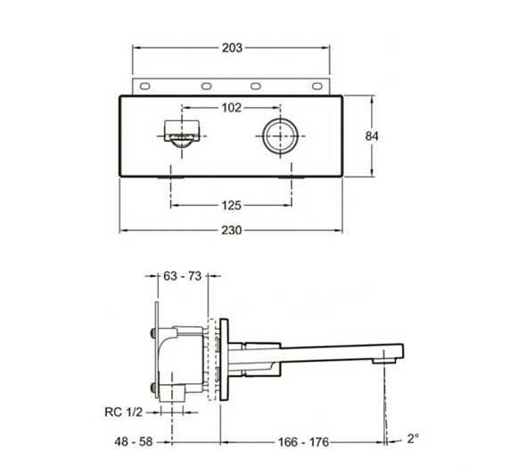 розмір настінний вбудований змішувач jacob delafon composed e73061-cp хром
