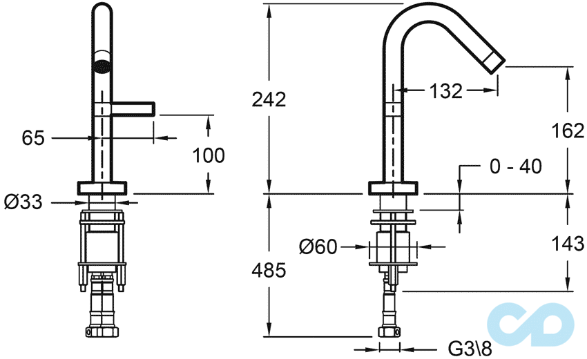 розмір змішувач для раковини jacob delafon stillness e979-4-cp хром