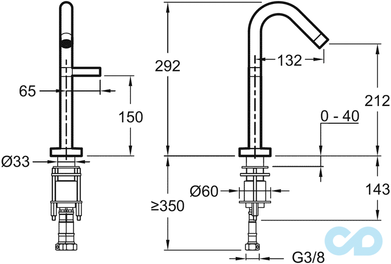 розмір високий змішувач для раковини jacob delafon stillness e985-4-cp хром