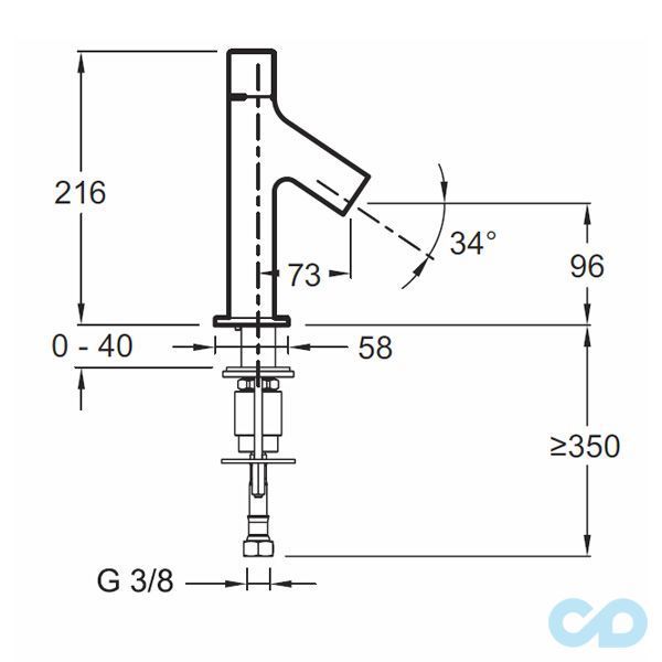 розмір змішувач для раковини jacob delafon talan e10378ru-cp