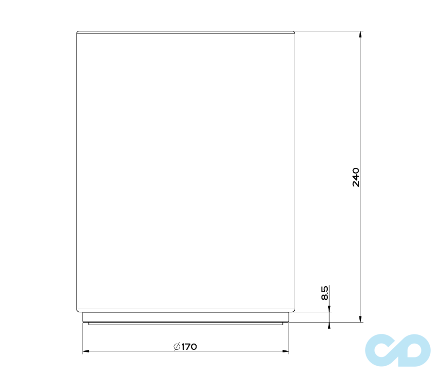 креслення Кошик для сміття Gessi Cono 45590-031 хром
