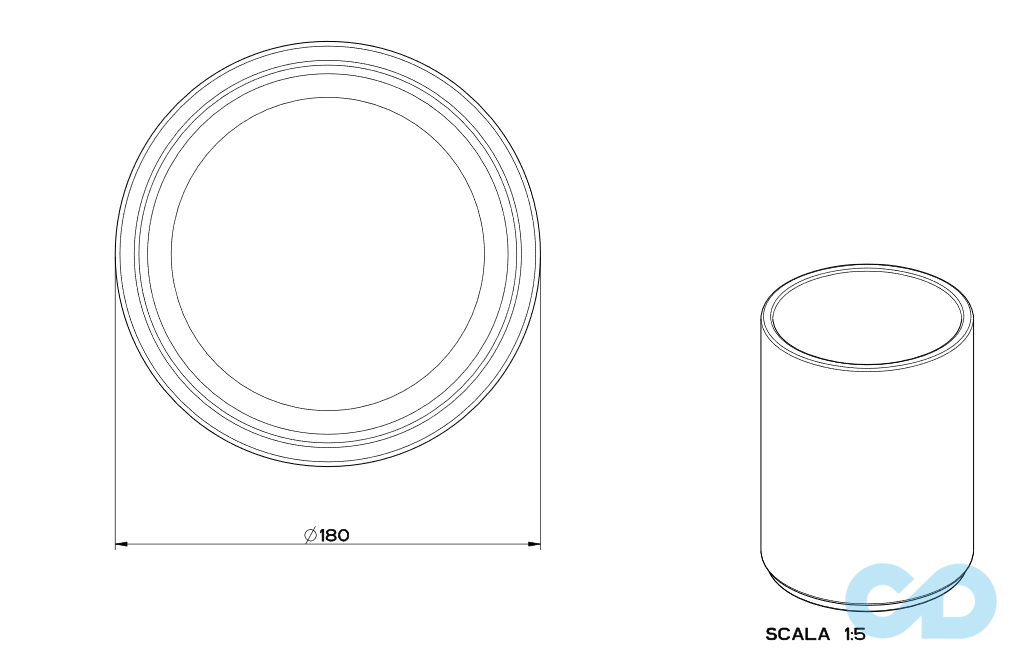 технічна схема Кошик для сміття Gessi Cono 45590-031 хром