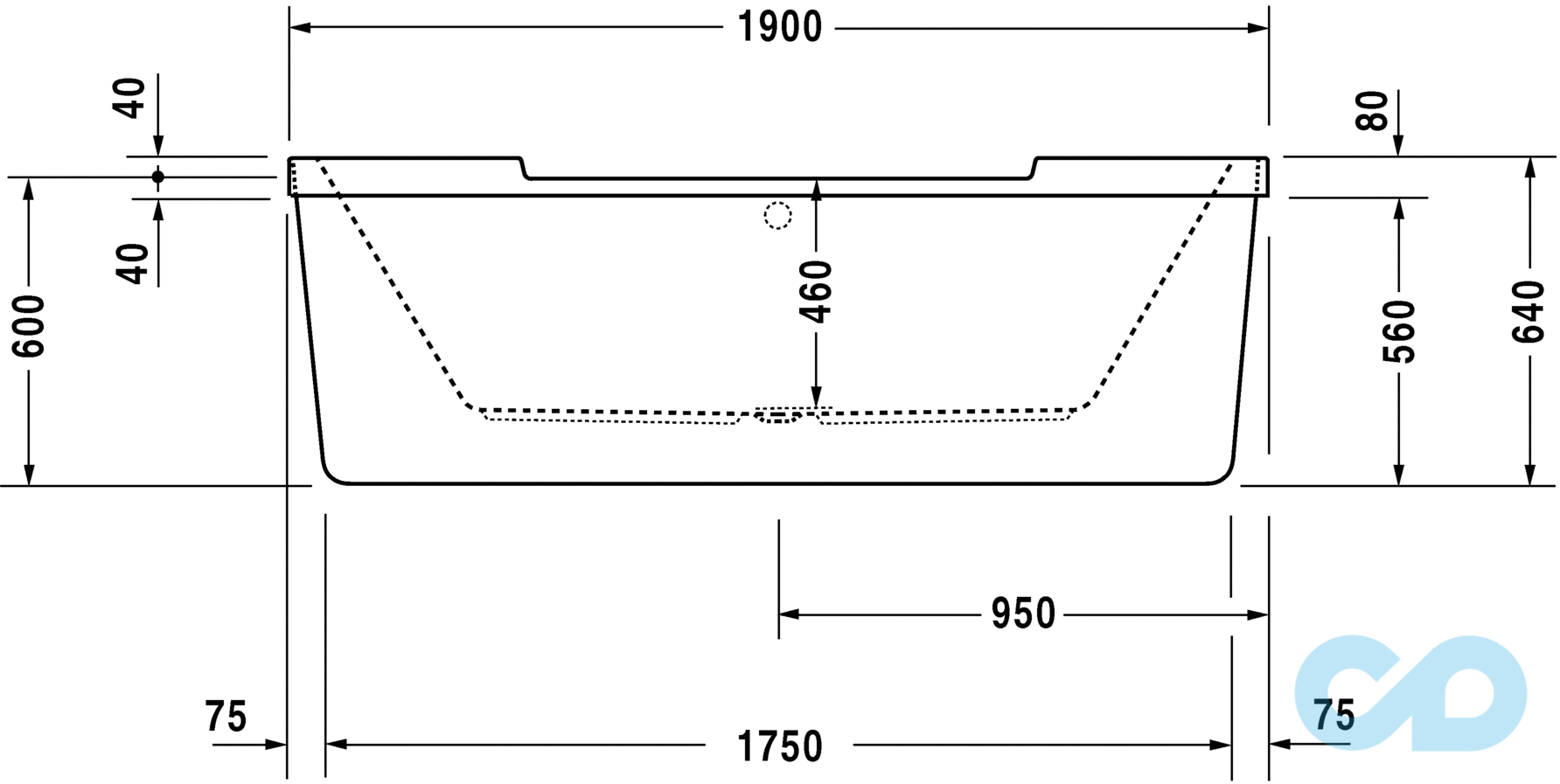 ванна акриловая duravit starck 190x90 700012 размеры