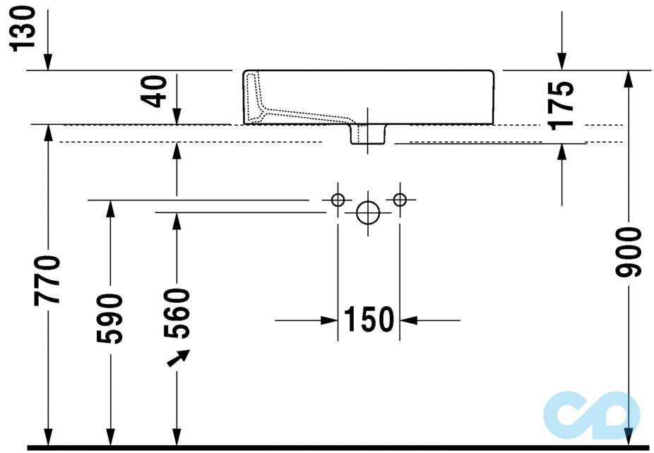 розміри раковина duravit vero 045260
