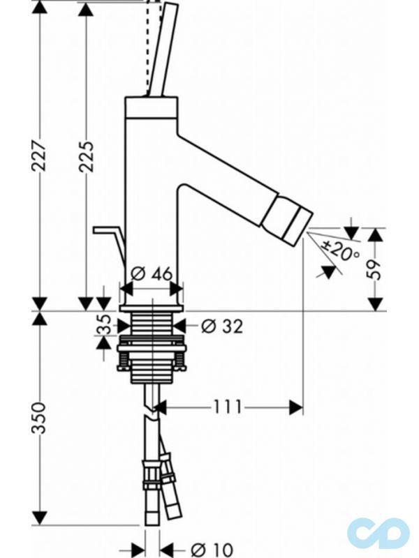 розмір змішувач для маленької раковини axor starck 10116000