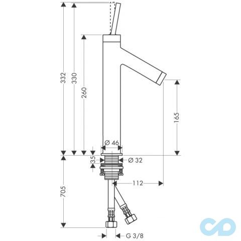 розмір високий змішувач для раковини axor starck 10123000