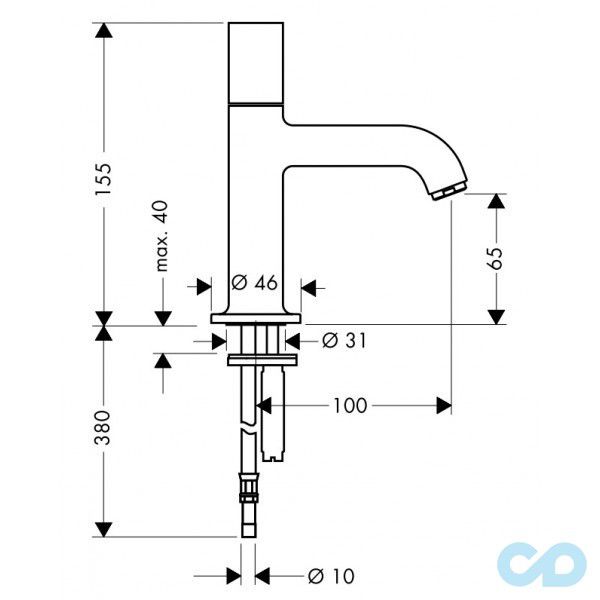 размер кран axor starck 38130000