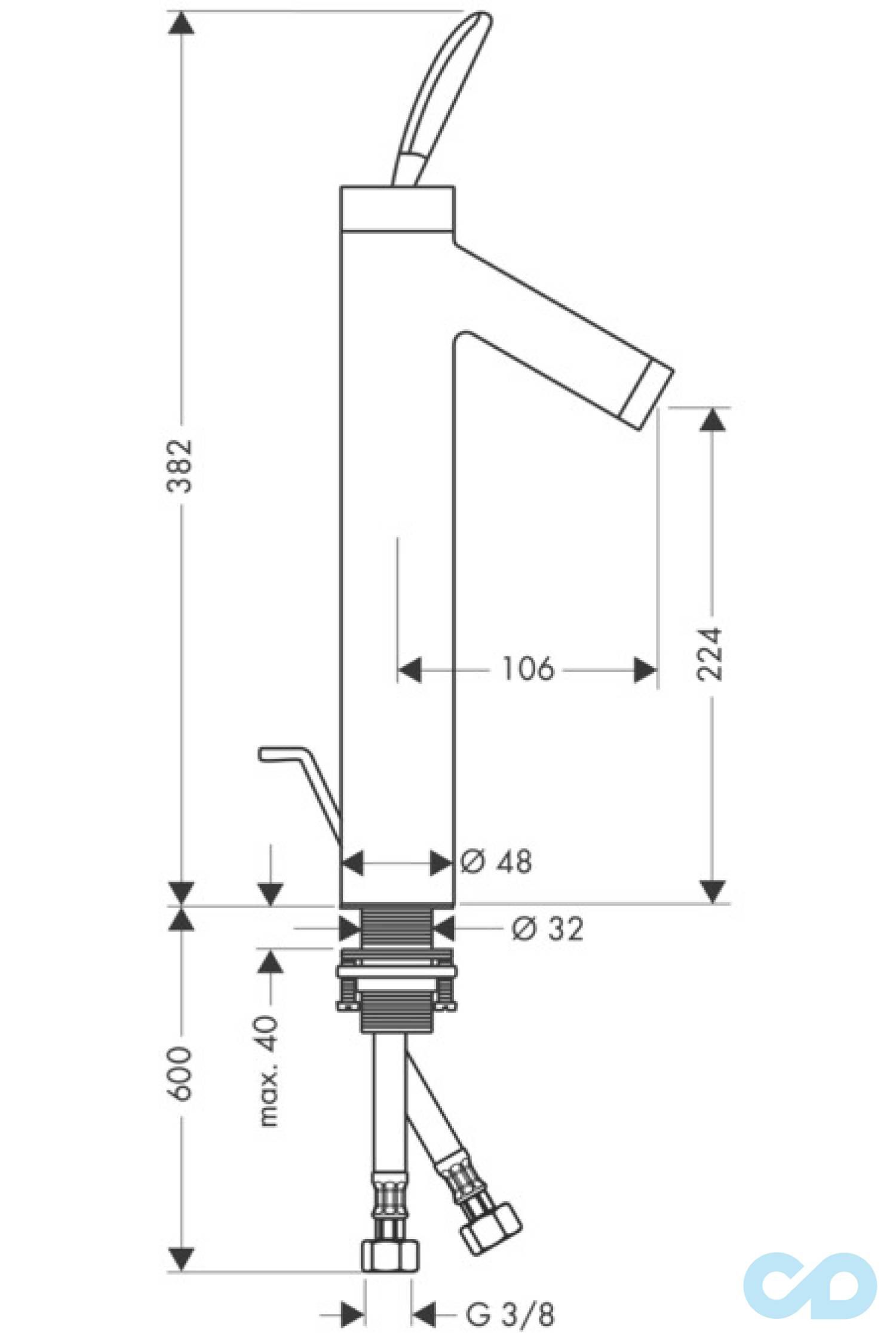 розмір високий змішувач для раковину axor starck 10020000