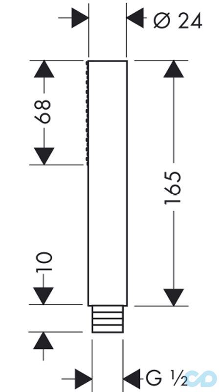 креслення Ручний душ Axor Starck 10531000
