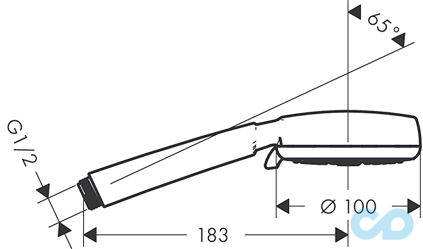 креслення Ручний душ Hansgrohe Crometta 100 Vario 26824400