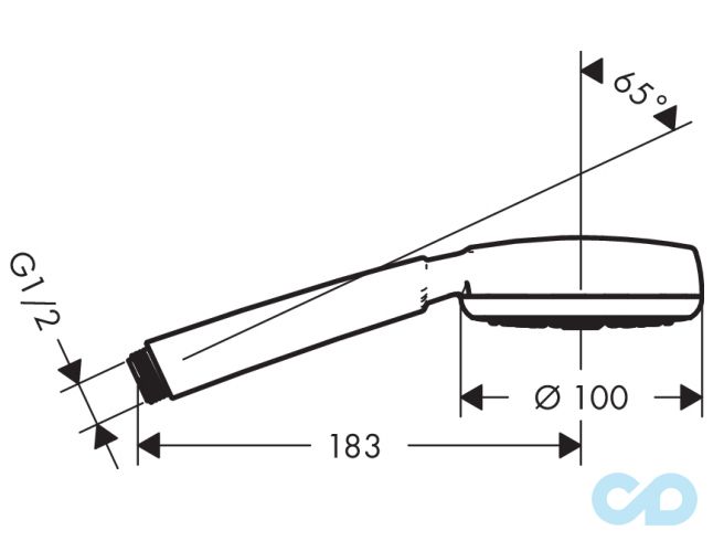 креслення Ручний душ Hansgrohe Crometta 100 26825400 1jet