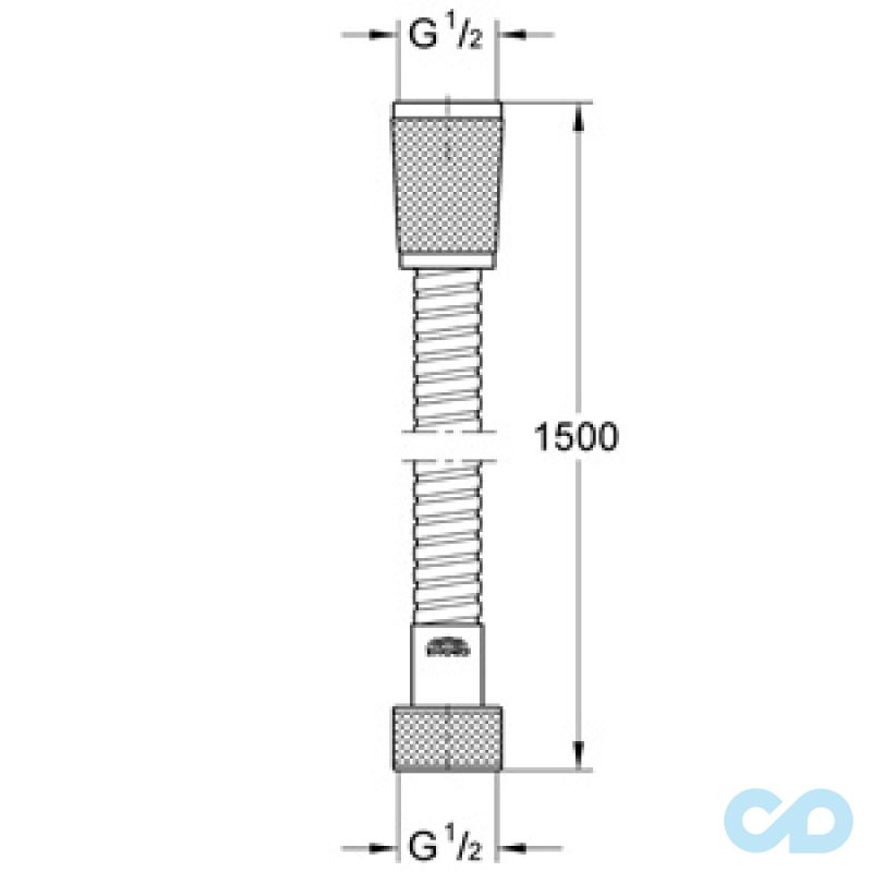 Набір для гігієнічного душу Grohe BauClassic 28343013 технічна схема 2