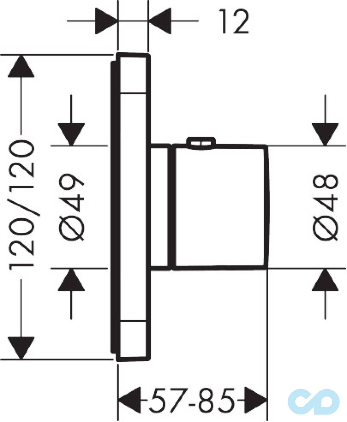 креслення Термостат Axor Citterio E 36702000