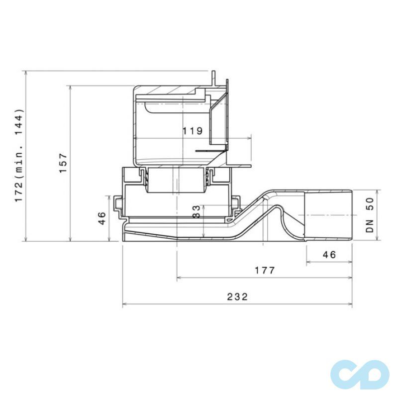 технічна схема Стеновой душовою канал Pestan Wall 13100060