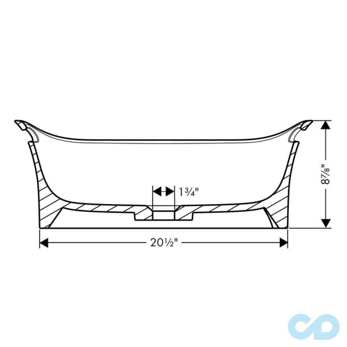 розміри накладна раковина axor urquiola 11300000