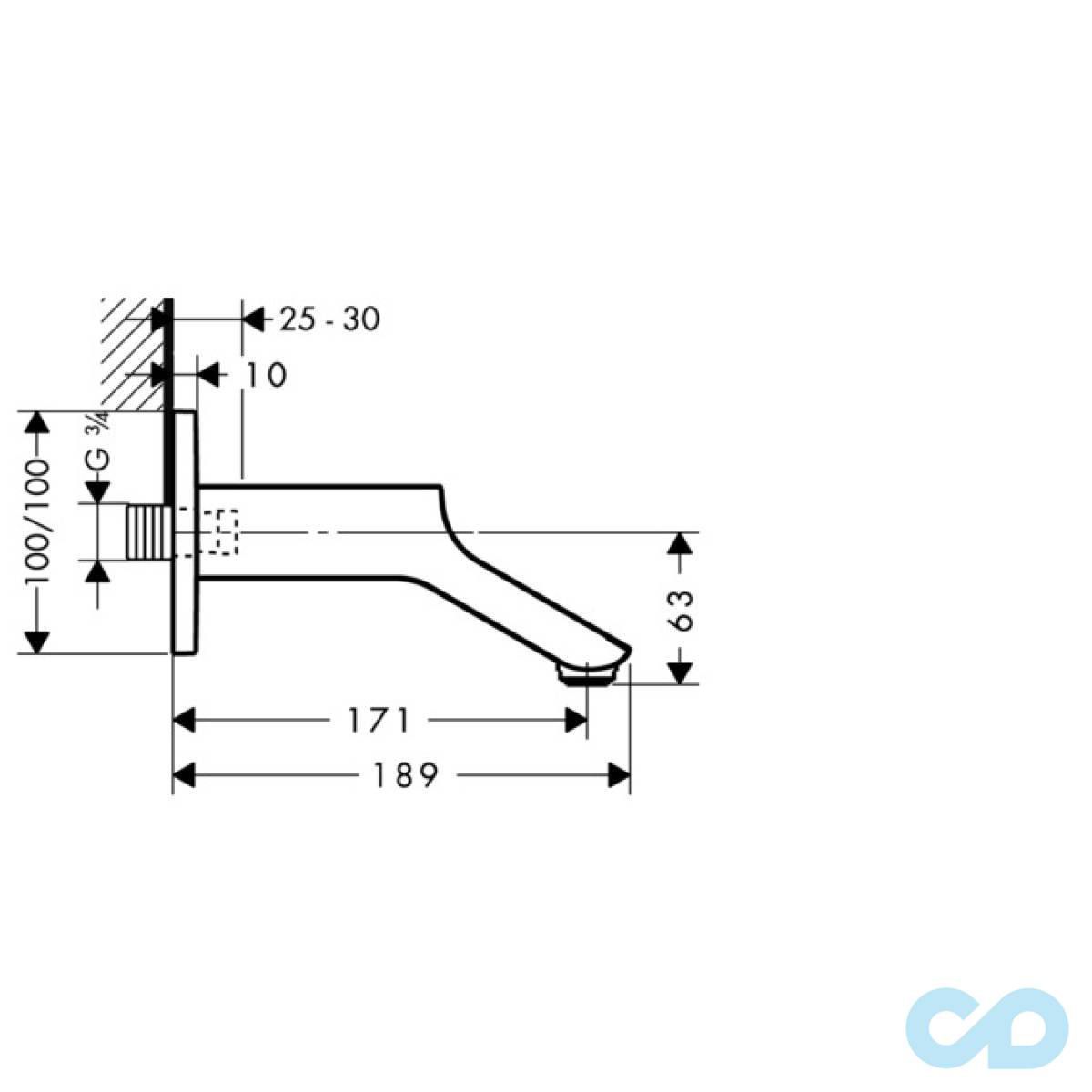 креслення Виливши Axor Urquiola 11430000