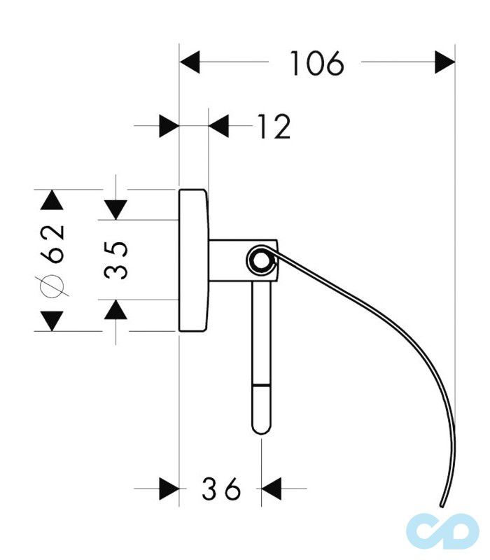 креслення Тримач туалетного паперу Hansgrohe Logis 40523000