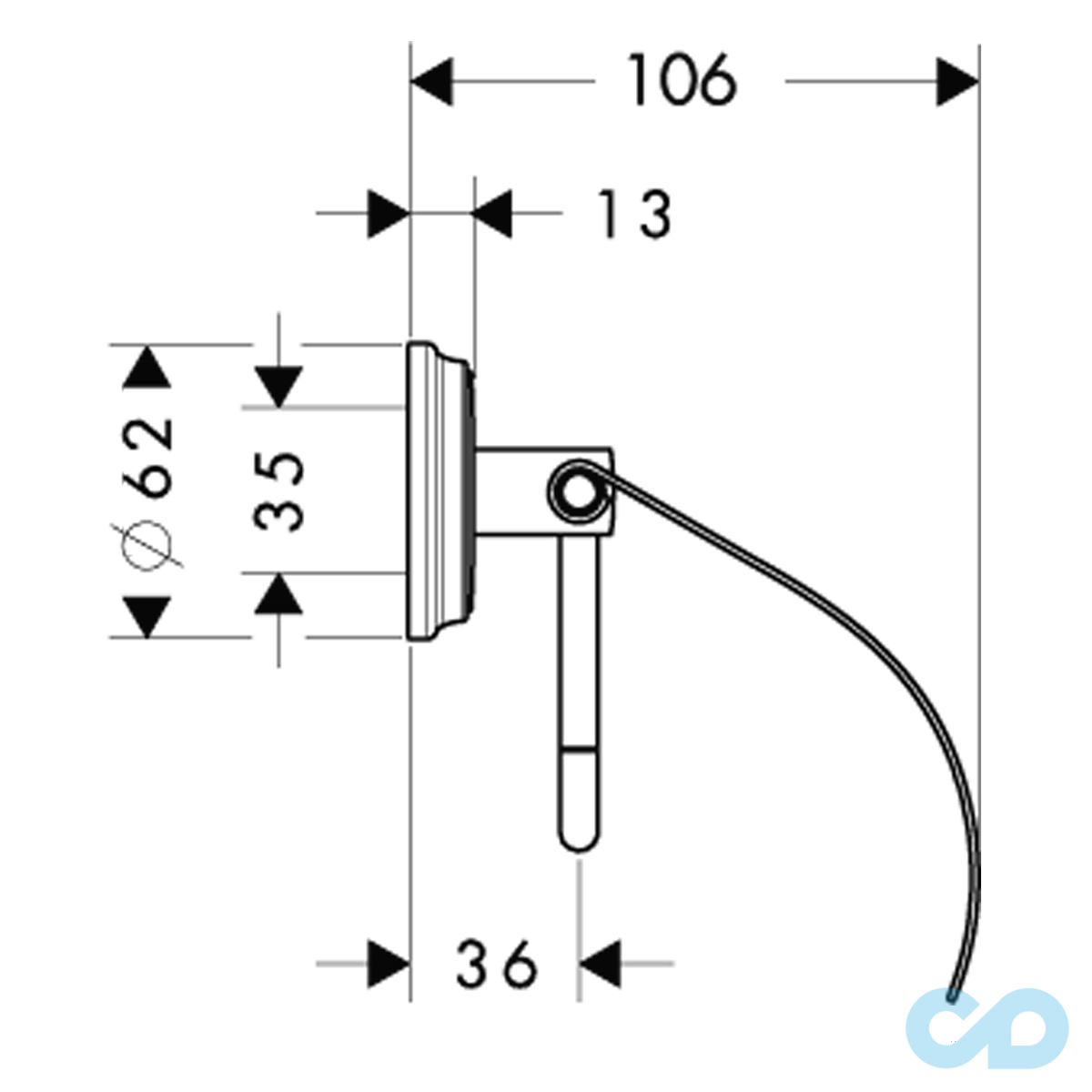 креслення Тримач туалетного паперу Hansgrohe Logis Classic 41623000