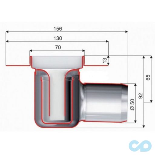 техническая схема Дренажный канал ACO ShowerDrain C-line 785 мм 408758