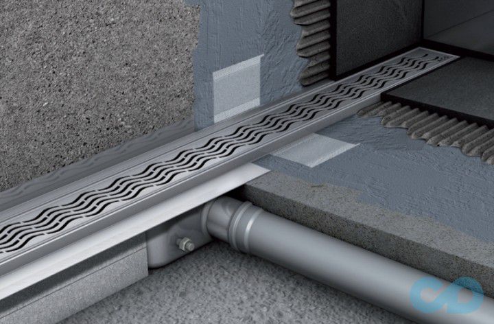 купити дренажний канал ACO ShowerDrain C-line 1185 мм 408769 з вертикальним фланцем, низький сифон