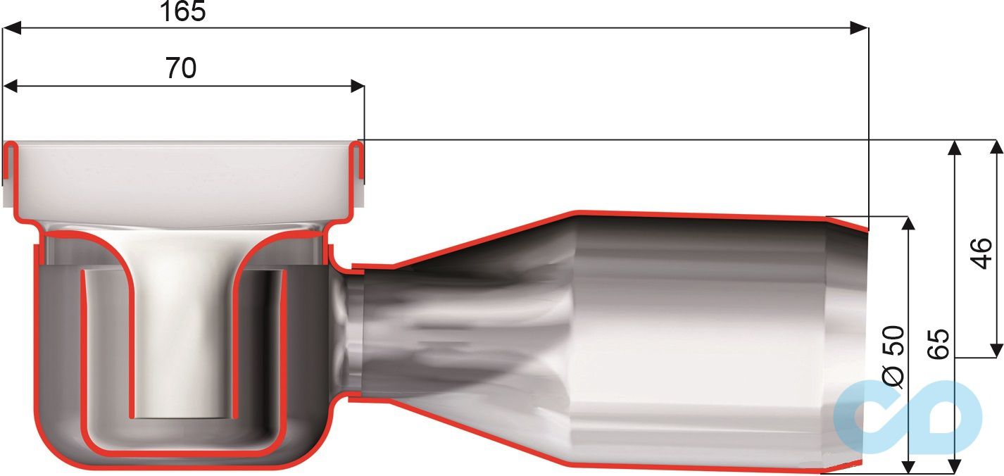 размер дренажный канал aco showerdrain c-line 585 мм 408742 без фланца, низкий сифон