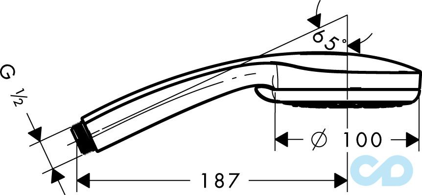 креслення Ручний душ Hansgrohe Monsoon Vario 26544400