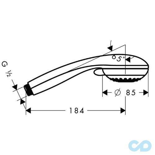 креслення Ручний душ Hansgrohe Marin² Multi 28379000