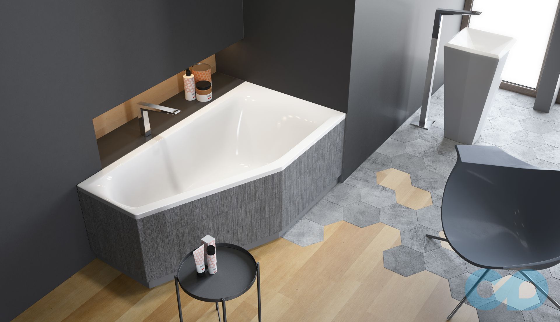 Ванна акрилова Radaway Noelia 165x90 права WA1-49-165x090P