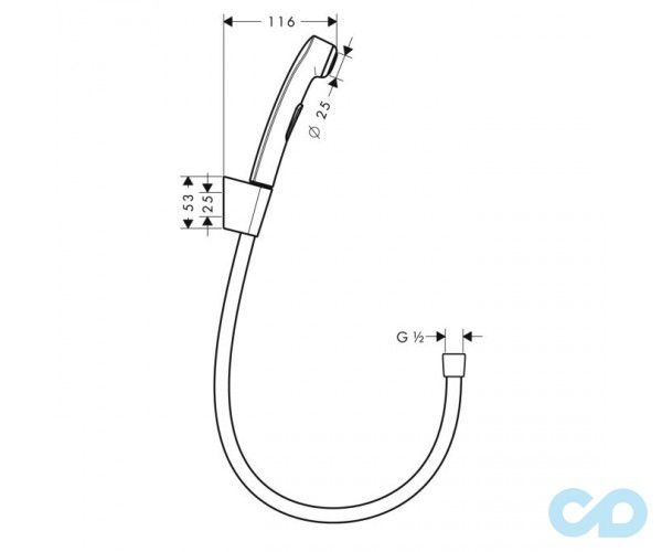 Набор гигиенического душа Hansgrohe Novus 71068112 техническая схема 3