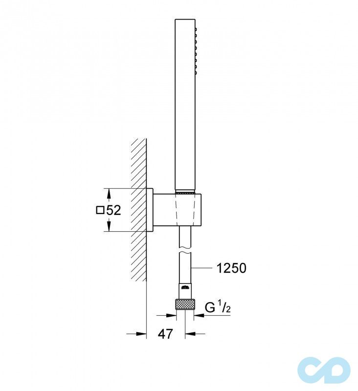 Душова система прихованого монтажу Grohe Grohtherm SmartControl 34506SC0 технічна схема 4