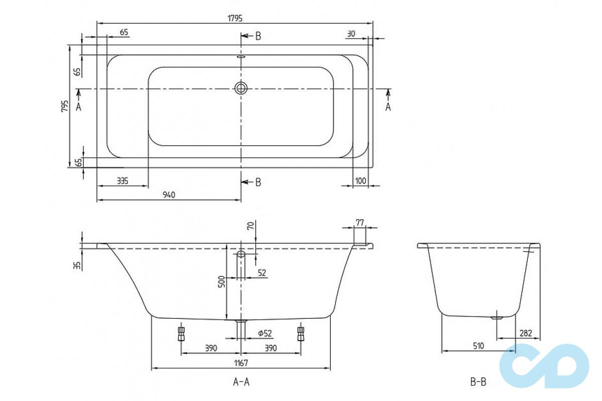 розміри ванна акрилова 180 х 80 villeroy & boch omnia architectura uba180ara2v-01