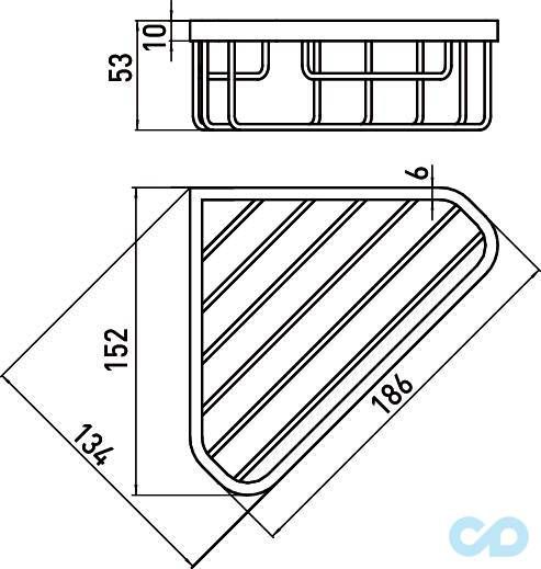 креслення Мильниця Emco System 2 134 х 134 мм 3545 001 07