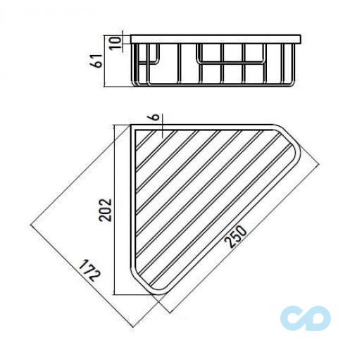креслення Мильниця Emco System 2 172 х 172 мм 3545 001 09