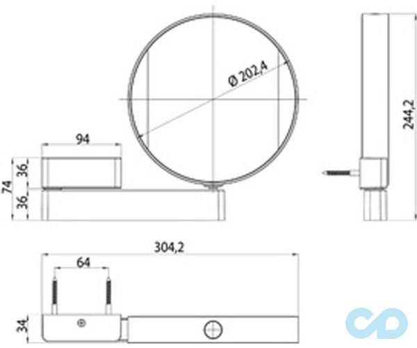 креслення Дзеркало косметичне Emco Spiegel з підсвічуванням 1095 060 17