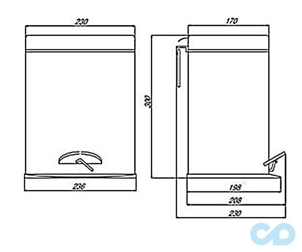 креслення Кошики для сміття Emco System 2 3553 000 04