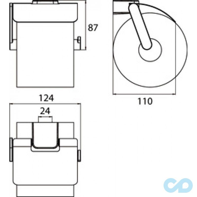 креслення паперотримач Emco Trend 0200 001 02