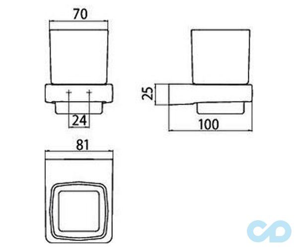 креслення Стакан для зубних щіток Emco Trend 0220 001 00