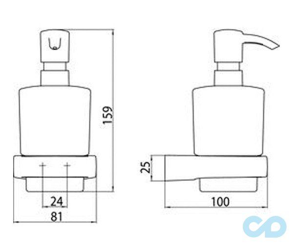 креслення Дозатор рідкого мила Emco Trend 0221 001 00