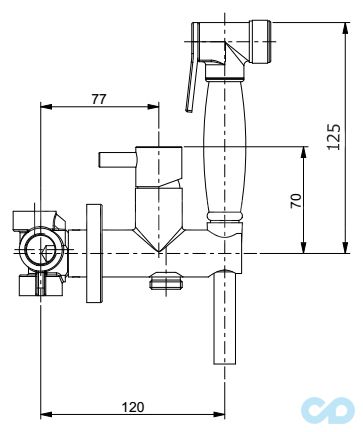 креслення Набір гігієнічного Webert EL870303 PVC Nero Opaco