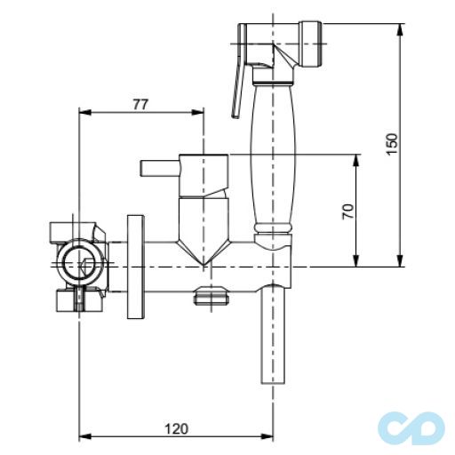 чертеж Набор гигиенического душа Webert EL870303.015 ANTIC