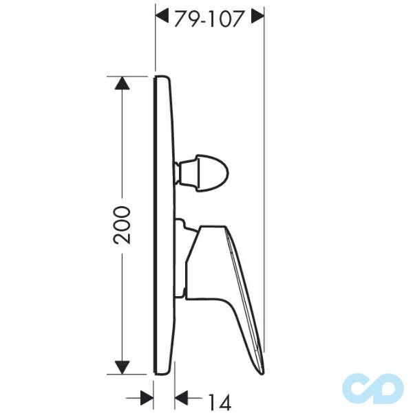 креслення Змішувач для душа Hansgrohe Logis 71409000