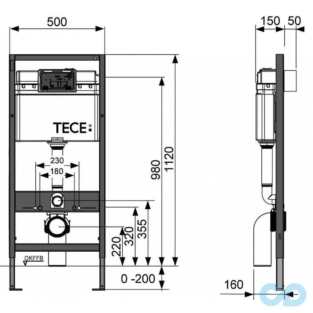 розмір інсталяція tece base 4 в 1 з консольним унітазом jika dino h893276a346672