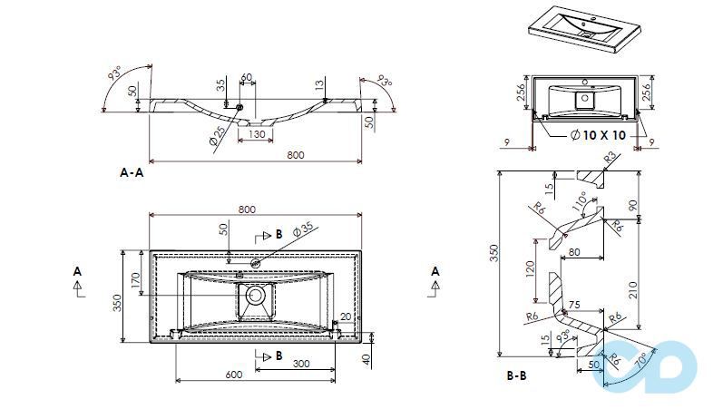 креслення Раковина Fancy Marble Selina 800 5208101