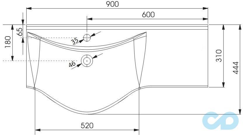 креслення Раковина Fancy Marble Lucy 900 1209101