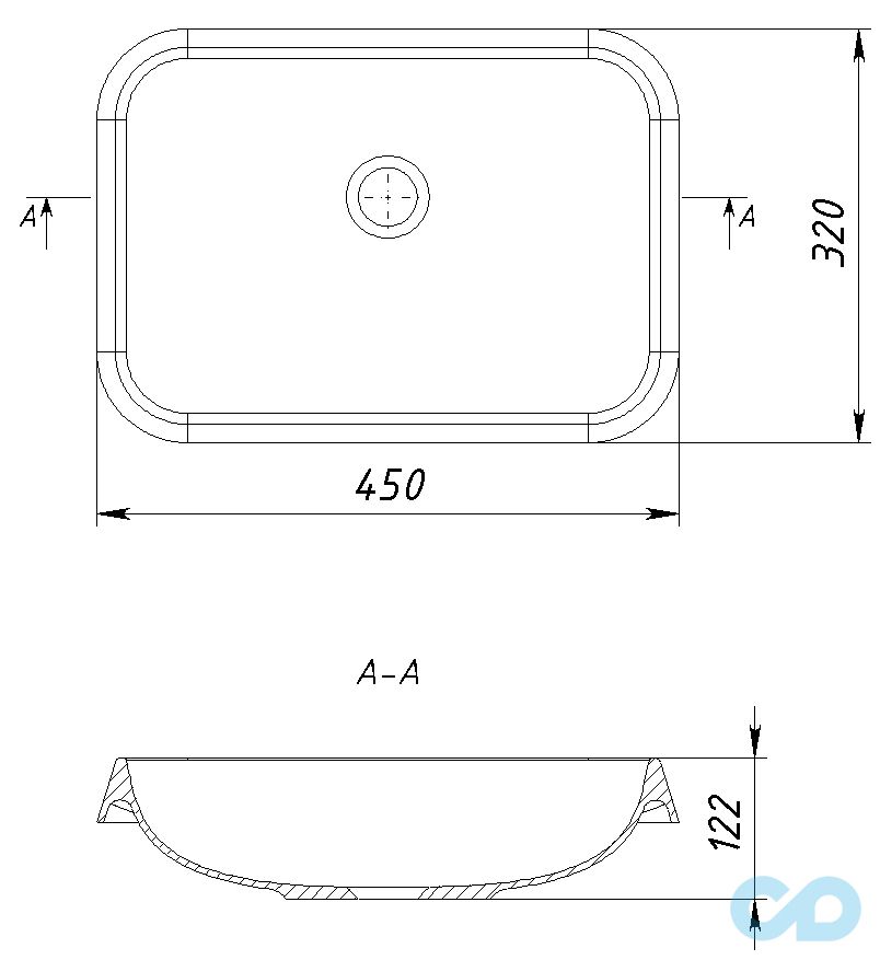 креслення Раковина Fancy Marble Morena 4604101