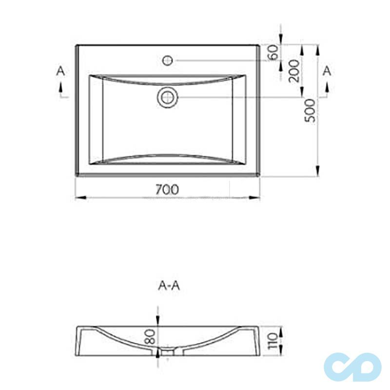 креслення Раковина Fancy Marble Lily 700 4207101
