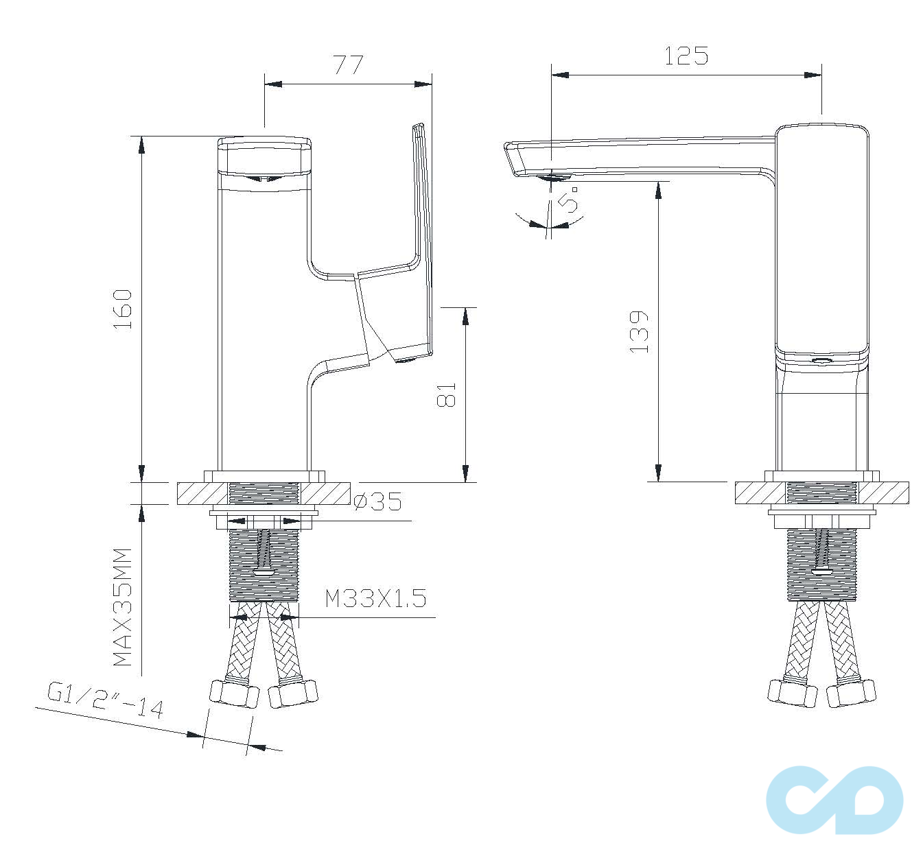 розмір змішувач для раковини imprese grafiky zmk041807012
