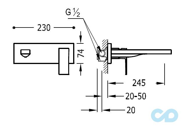 розмір змішувач для раковини tres cuadro 00620004