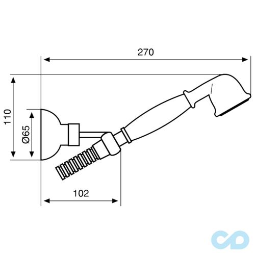 креслення Душовий набір Emmevi Deco-Tiffany NEO110