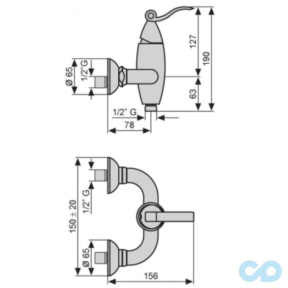 розмір змішувач для душа emmevi abel cr39002